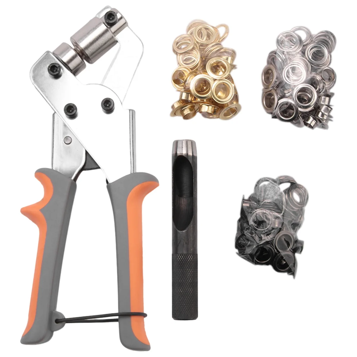 Grommet Tool Kit with 10mm Eyelets Manual Machine Press Handheld Plier Metal Grommet for Leather Belt Clothes Craft