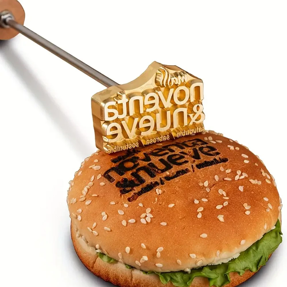 Personalisierter Brandstempel mit LOGO für Holzbearbeitung, Steak, BBQ, Lederhandwerk, Messing-Heizwerkzeug, DIY Steak, Burger, Holz – Detail 9