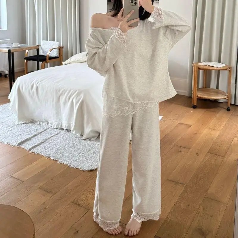 Women's Pajama Set Fashion Homewear Long Sleeve Off Shoulder Sleepwear Brushed Velvet Outdoor Cute Sexy Autumn Winter Spring