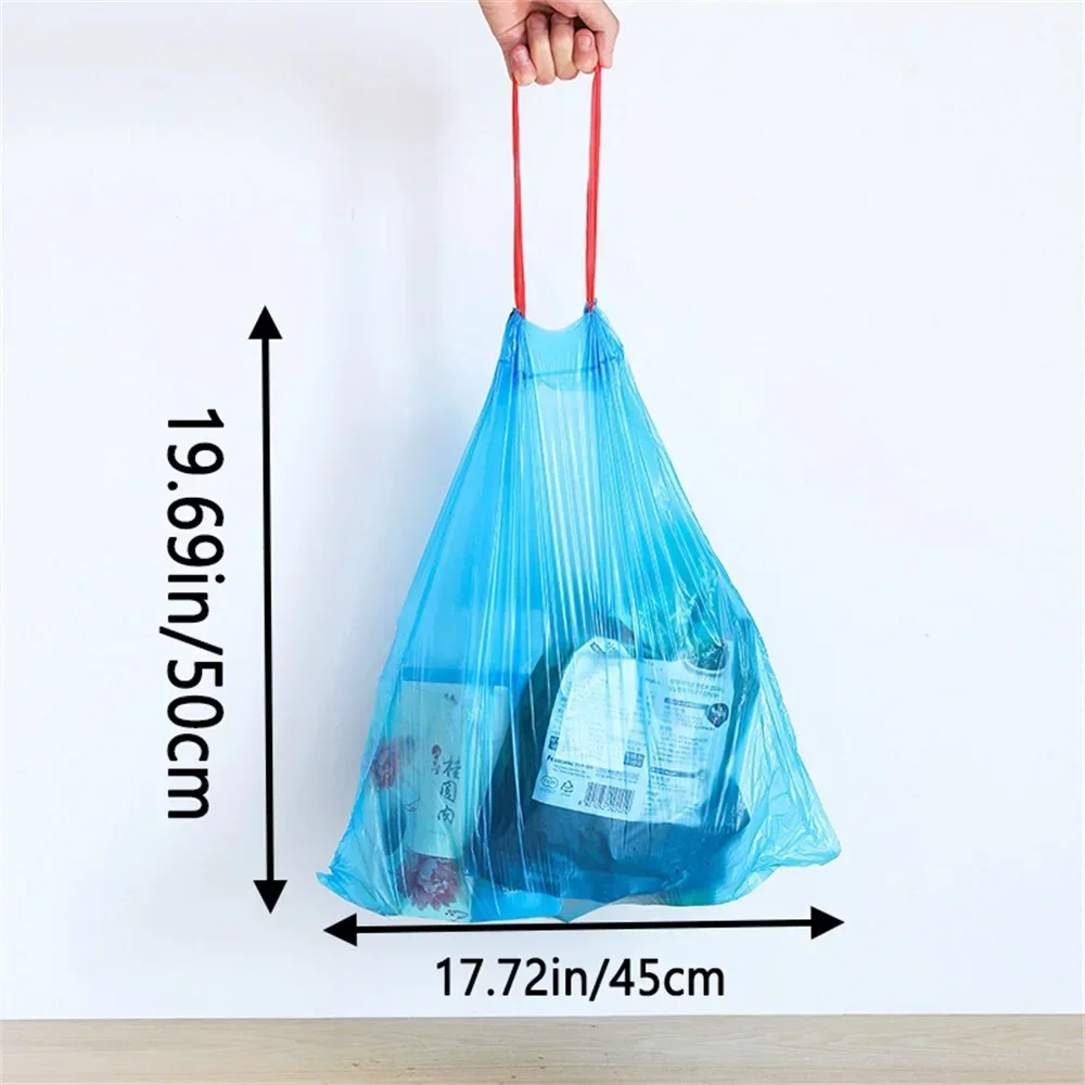 150pcs /1 roll has 15  garbage bags Drawstring Garbage Bag Thickened Garbage Disposal Bag Kitchen Toilet Garbage Storage Bag