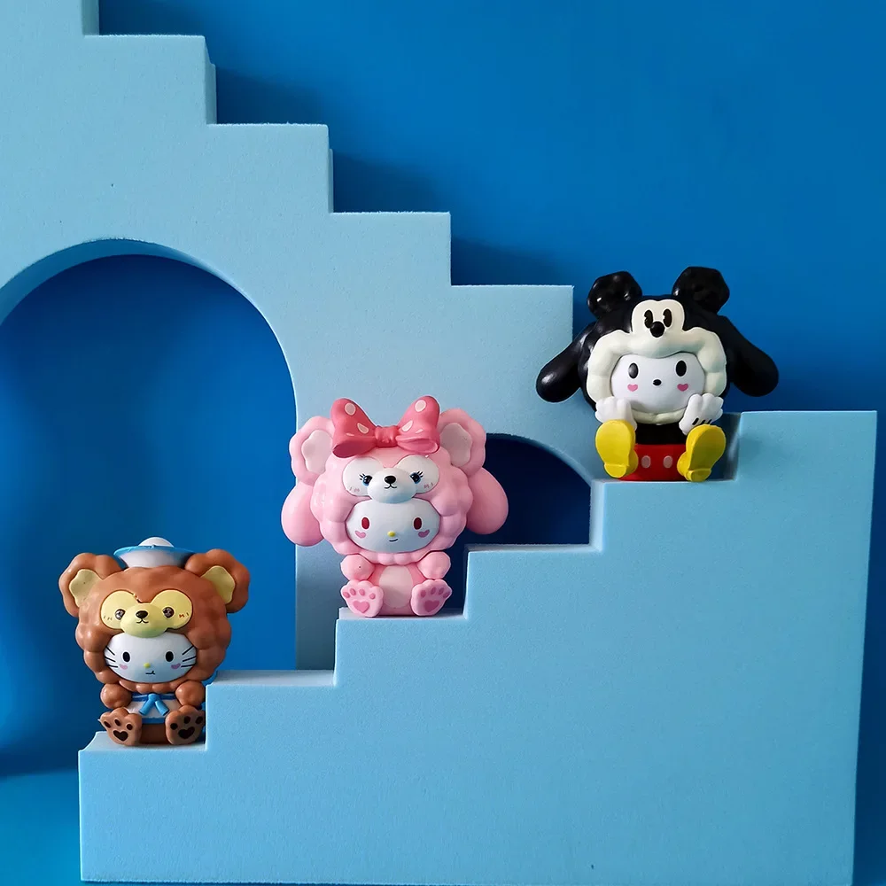 Caja ciega My Melody Kuromi Cinnamoroll Hello Kitty cabeza de oveja pastel figura juguete coleccionable