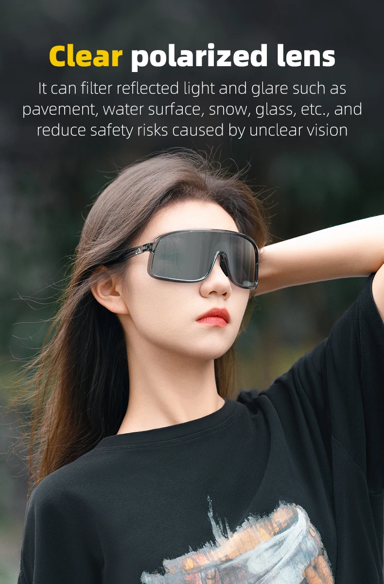 ROCKBROS rad brille leichte polarisierte photochrome brille UV400 sonnenschutz HD-Ansicht großer rahmen MTB fahrrad brille – Detail 7