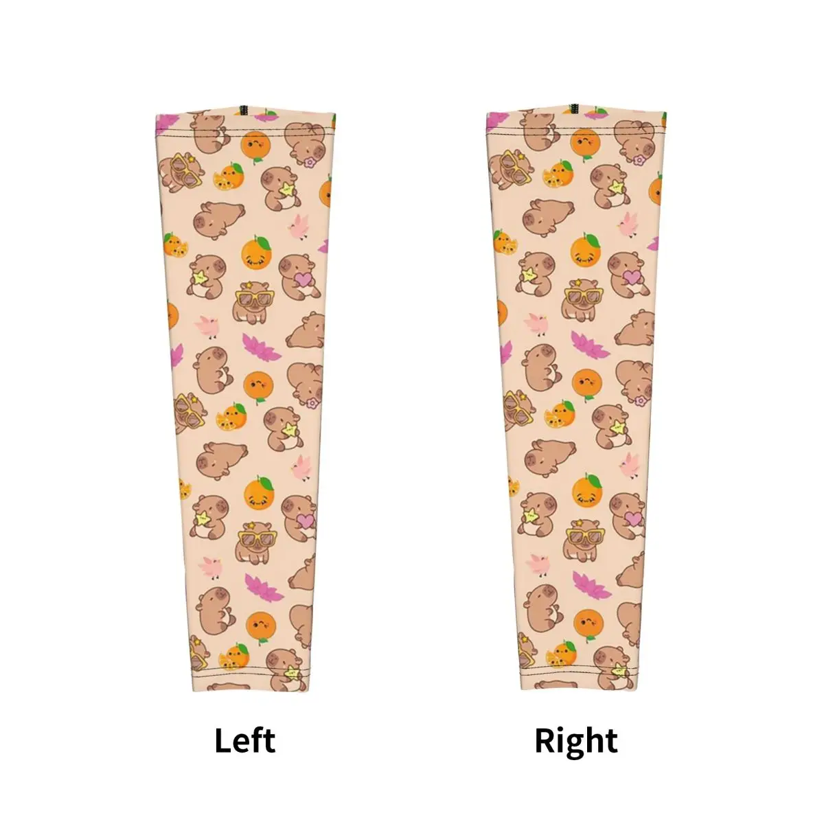 Cute Capybara Pattern Outdoor Arm Sleeves Sun UV Protection Cover Summer Cycling Tattoo Sleeves