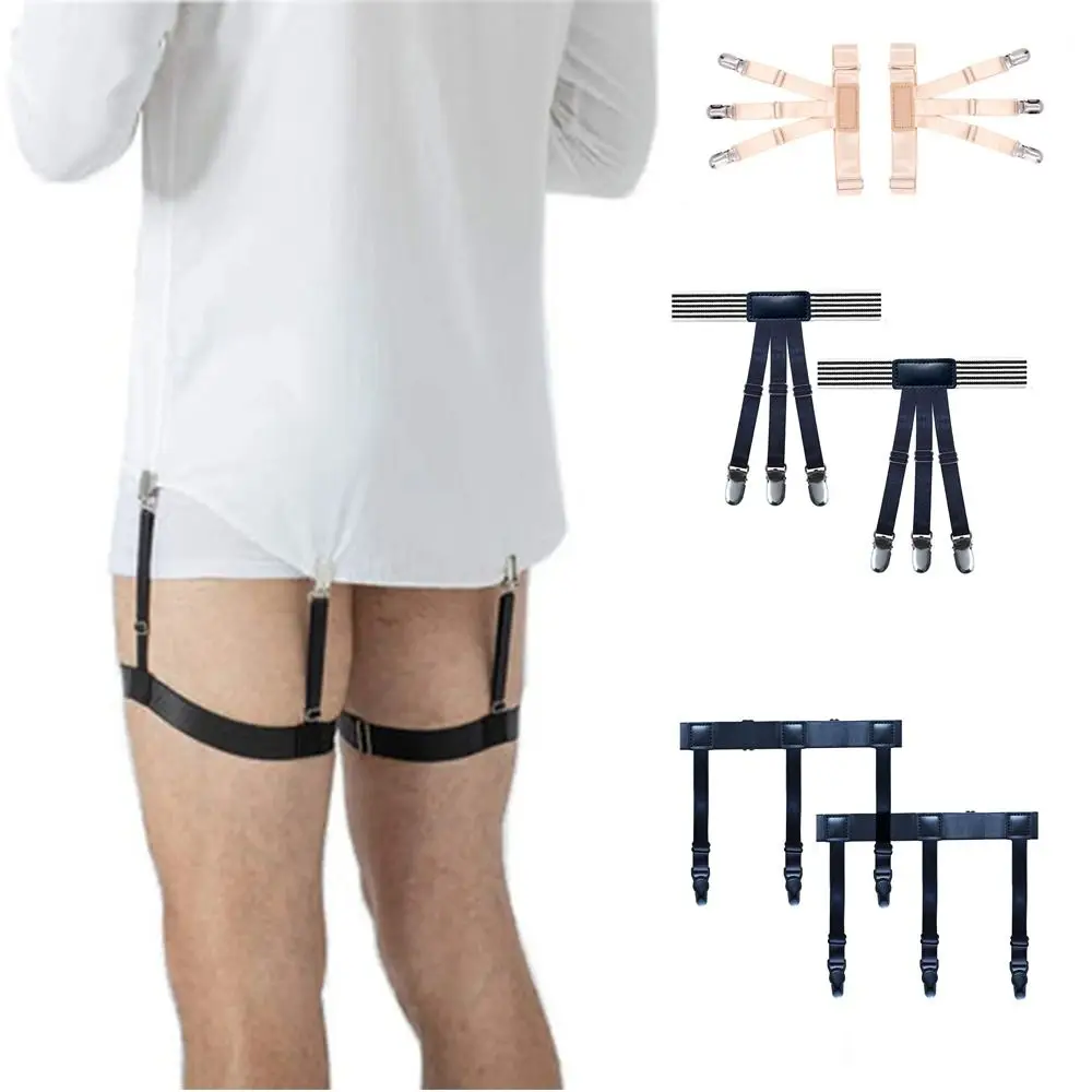 

Non-slip Shirt Stay Belt Adjustable Elastic Shirt Locking Clips Shirt Holders Leg Suspenders Leg Thigh Suspender Garters Strap