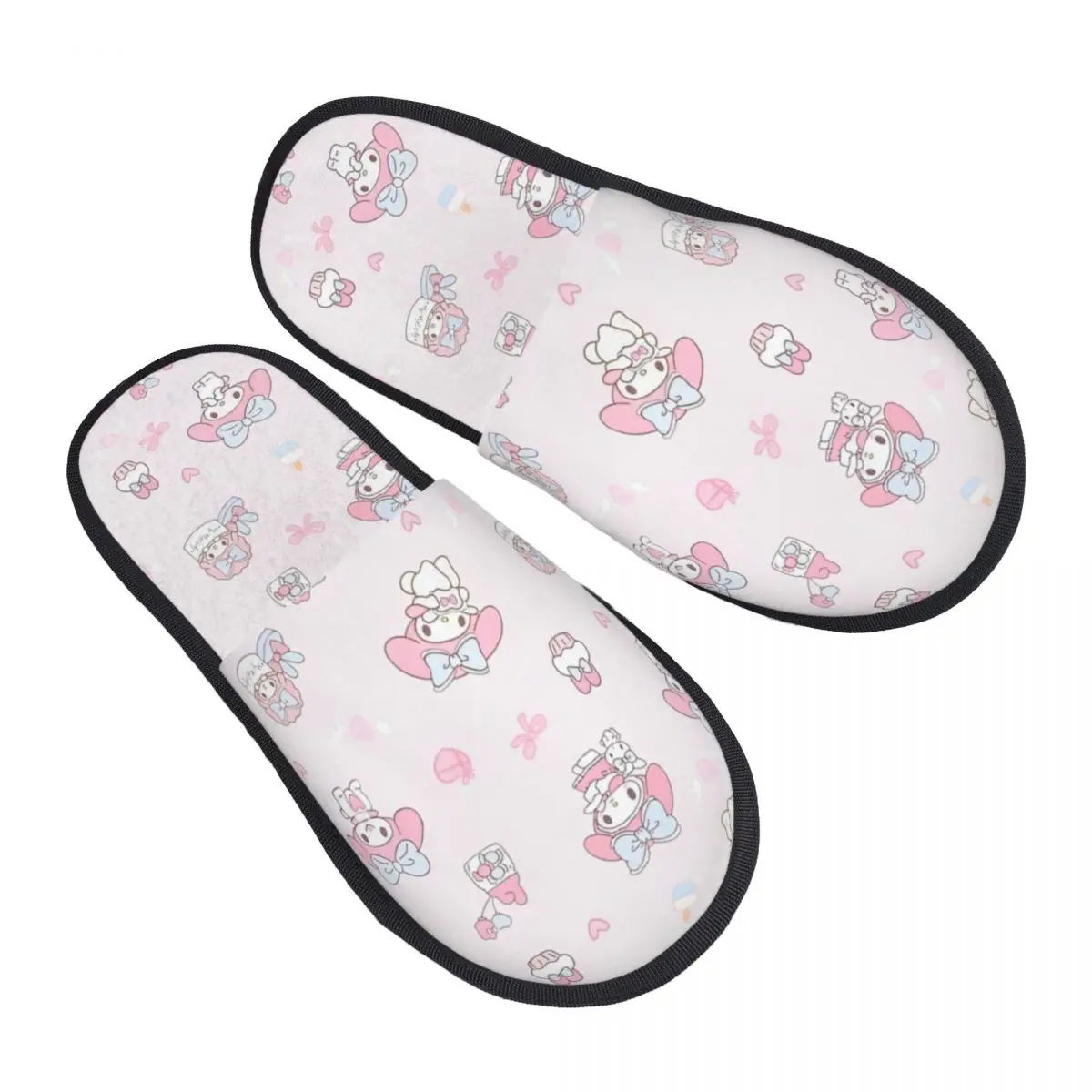 Winter House Cotton Slippers Sanrio Character Accessories Household Fur Slippers Slides Living Room Soft Non-slip Slides