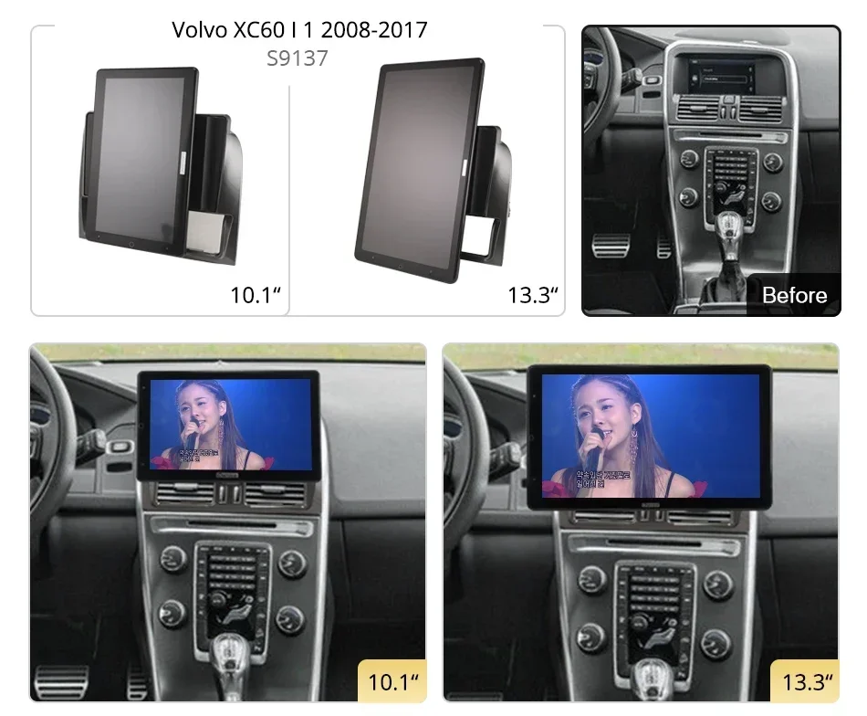 13.3 Inch Ownice 1 Din Android10.0 Car Radio 360 Panorama for  Volvo XC60 I 1 2008-2017 GPS Auto Audio 4G LTE NO DVD 360