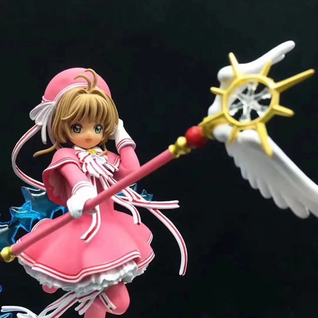 Anime cardcaptor sakura kinomoto sakura pvc figura de ação modelo colecionável boneca brinquedo 19cm