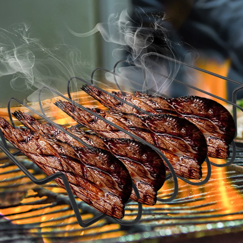 

1pc Barbecue Rack Outdoor Barbecue Shelf Durable Grill Stand For Steak Chicken Bbq Tool Lightweight Cooking Gear