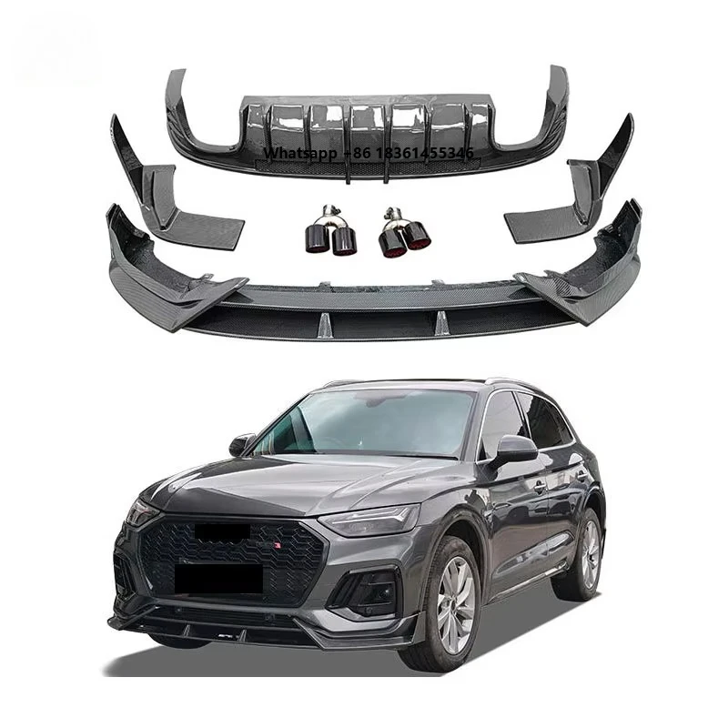 

For Q5 Q5L SQ5 Carbon Fiber Auto Body Parts Front Lip Rear Diffuser with Exhaust Pipe Carbon Fiber Body Kit