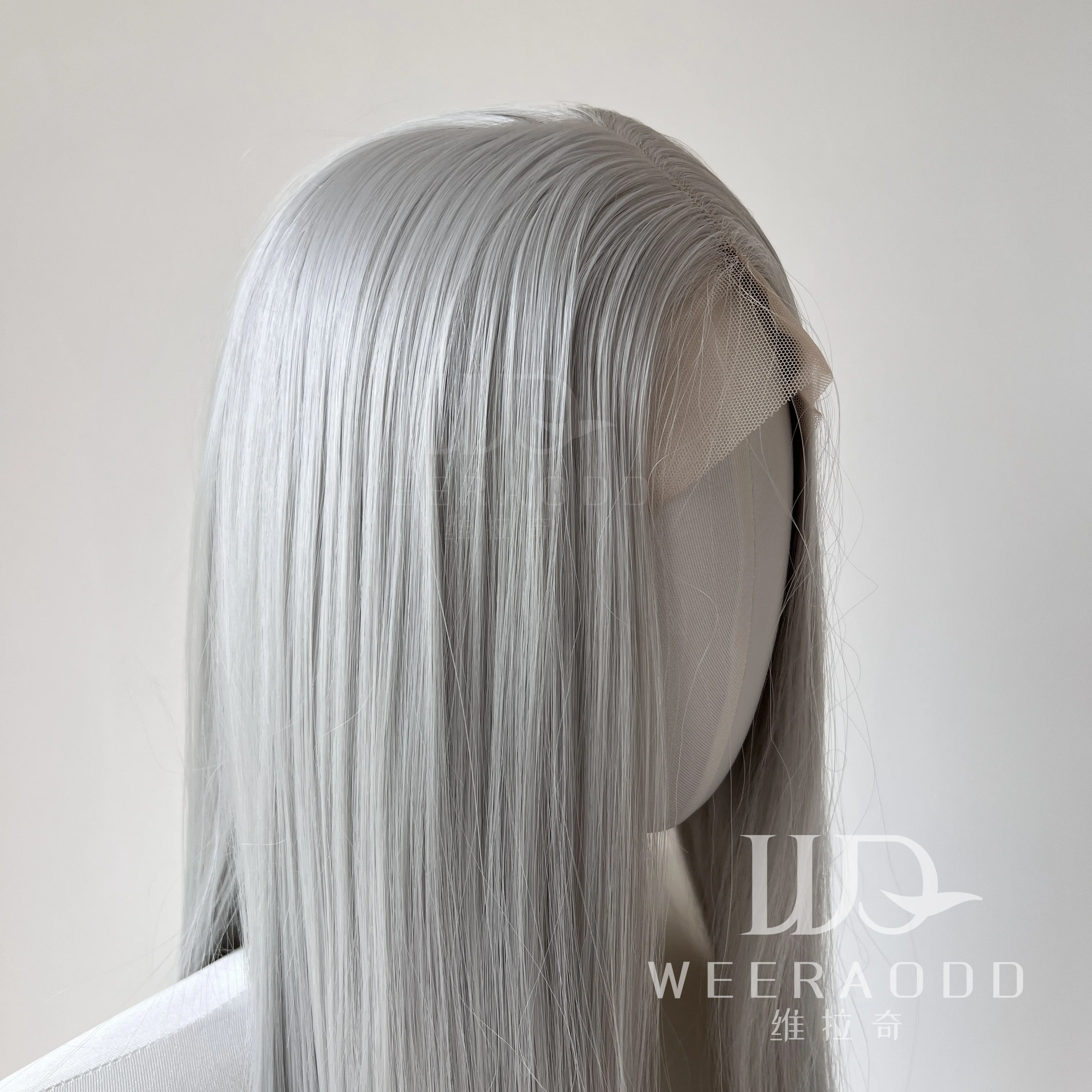 Silver Gray Lace  Front Wig for Women 26 Inch 13*4 Long Straight Wigs High Quality Fiber Hair Wig Synthetic Lace Wig for Cosplay