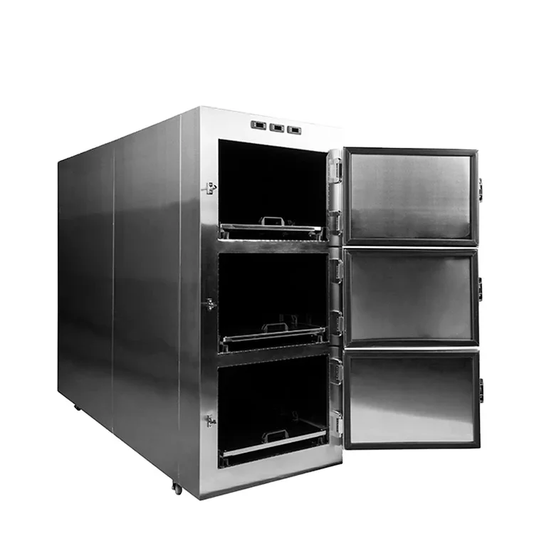 YSSTG0103B Medical Stainless Steel Hospital Mortuary Fridge 3 Bodies Morgue Freezer