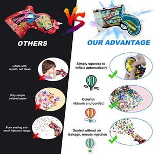 5/10/20pcs Handheld aufblasbare Konfetti Boom Feuerwerk Waffen Konfetti Poppers Geburtstagsfeier Feierlichkeiten Hochzeit 12 Hauptverkaufskanone - №9