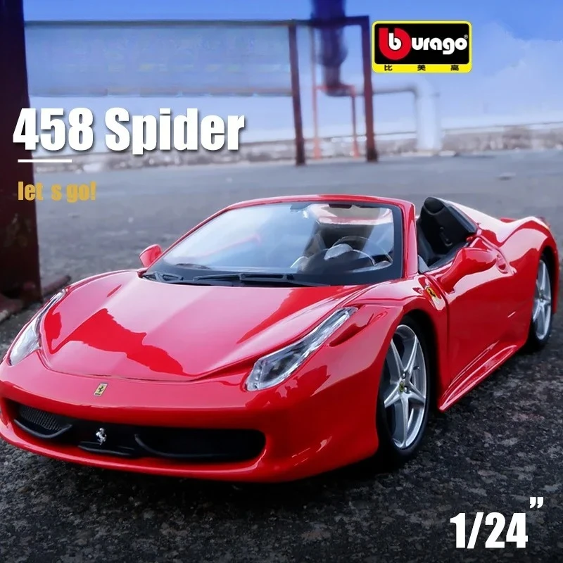 

Bburago 1:24 458 Паук-трансформер из сплава, спортивный автомобиль, имитация литья под давлением игрушки, металлический автомобиль, коллекция автомобилей