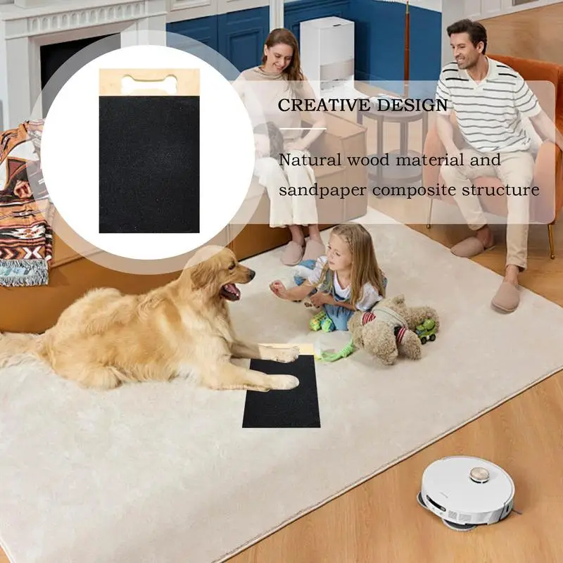 

Dog Nail Scratch Board Wood Dog Scratching Pad Paw Care Trimming Grinding Sandpaper No Debris Falling Wear-Resistant For Pet