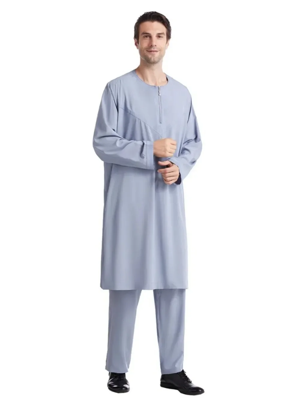 رداء مسلم عربي للرجال رمضان بلون باكستانيا العربية تركيا عباية ذكر إفطار 2 قطعة مجموعة بلوزات وسراويل ملابس إسلامية 3XL