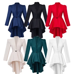 Women's Steampunk Victorian Jacket Medieval Renaissance Vintage Gothic Tailcoat Long Sleeve Tuxedo Coat Top