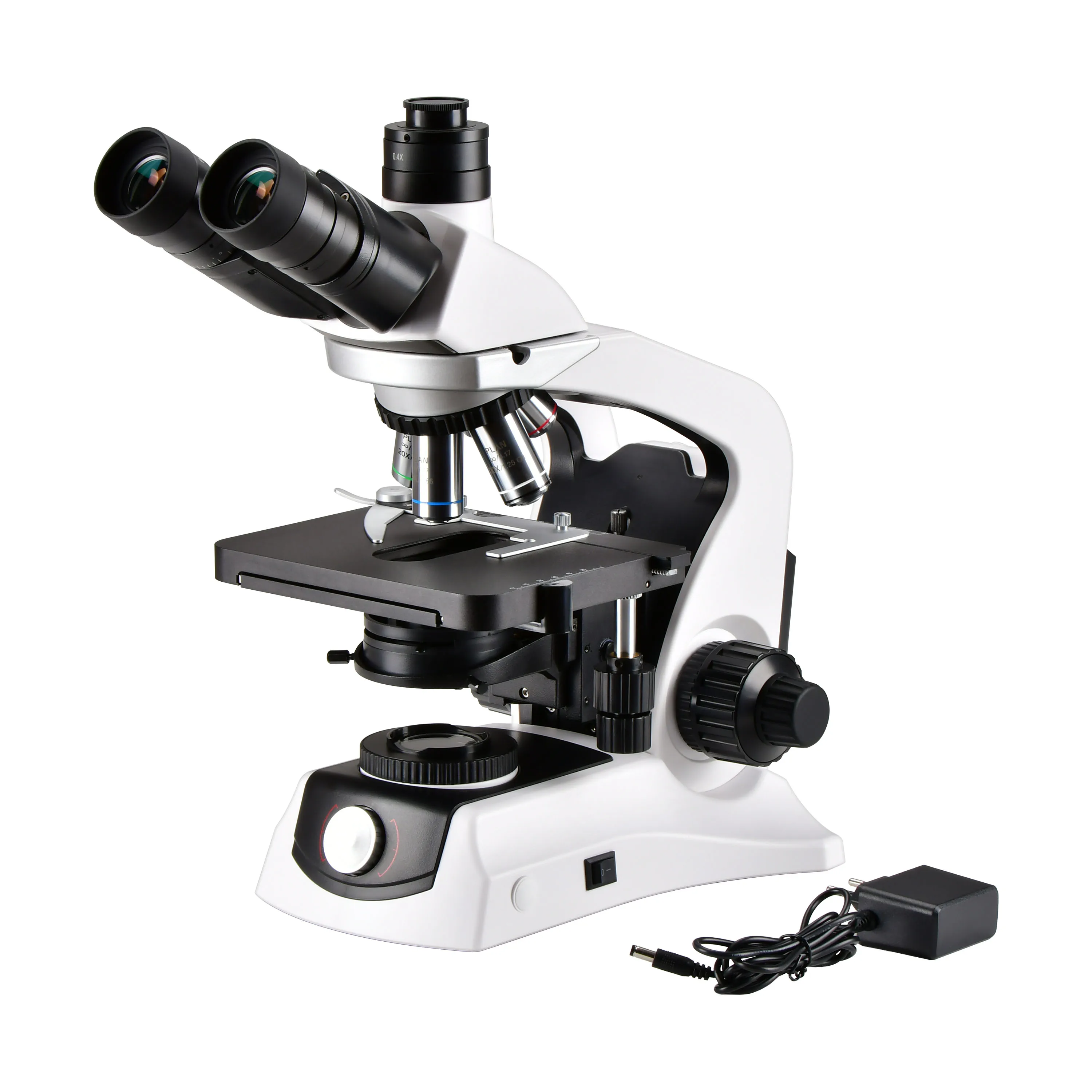 Objectif achromatique plan infini pour microscope biologique trinoculaire avec monture C 0,4X (B1.103T)