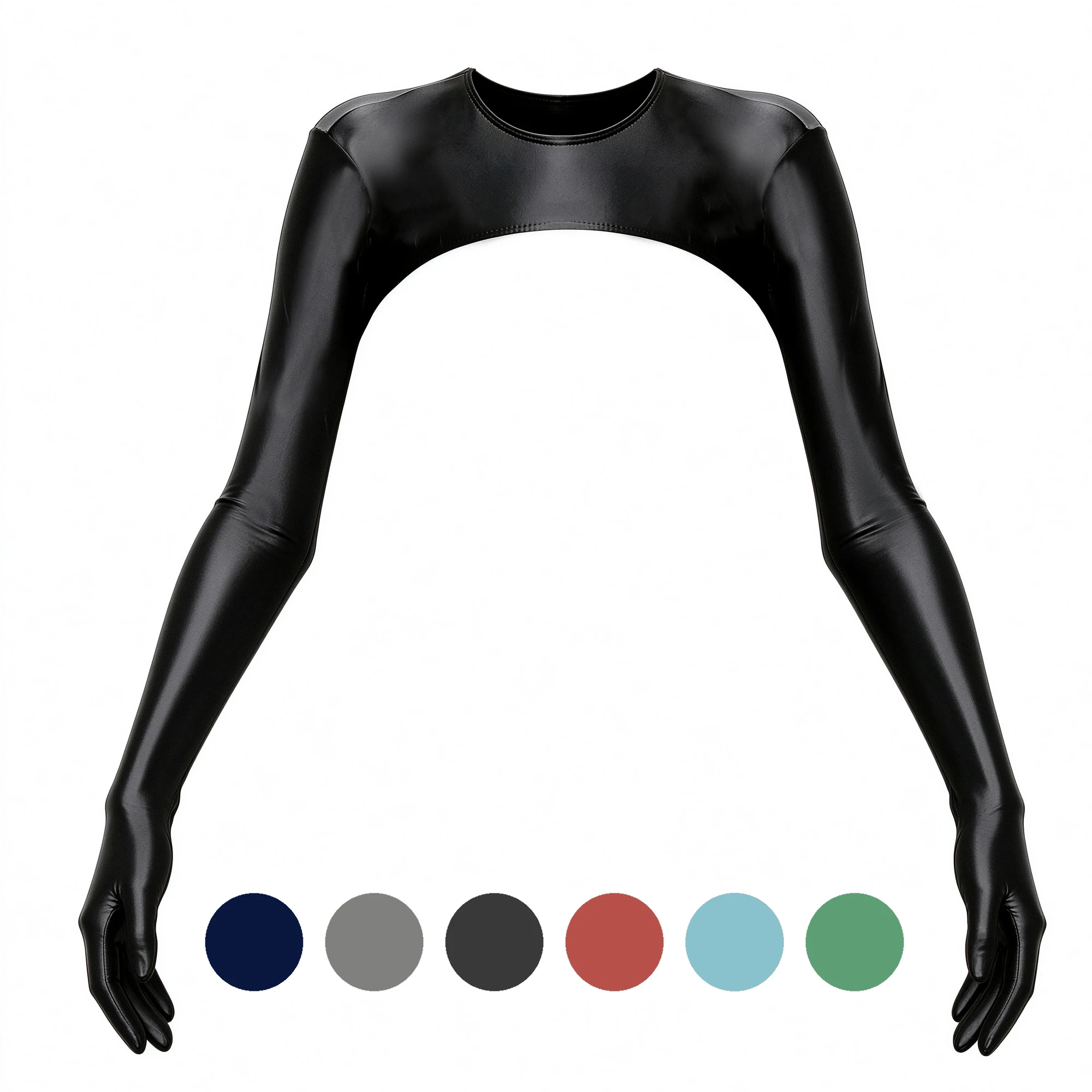 XClocKNYoung Satin Glossy Luster Tight Gloves Glossy Long Sleeve Decoration Mixed With Yoga Leisure Beach Swimsuit Party Gloves