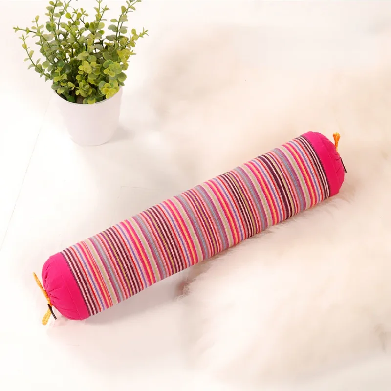 

Cylindrical Pillowcase with Striped Decorative Lace Up Neck Pillowcase Home Textile