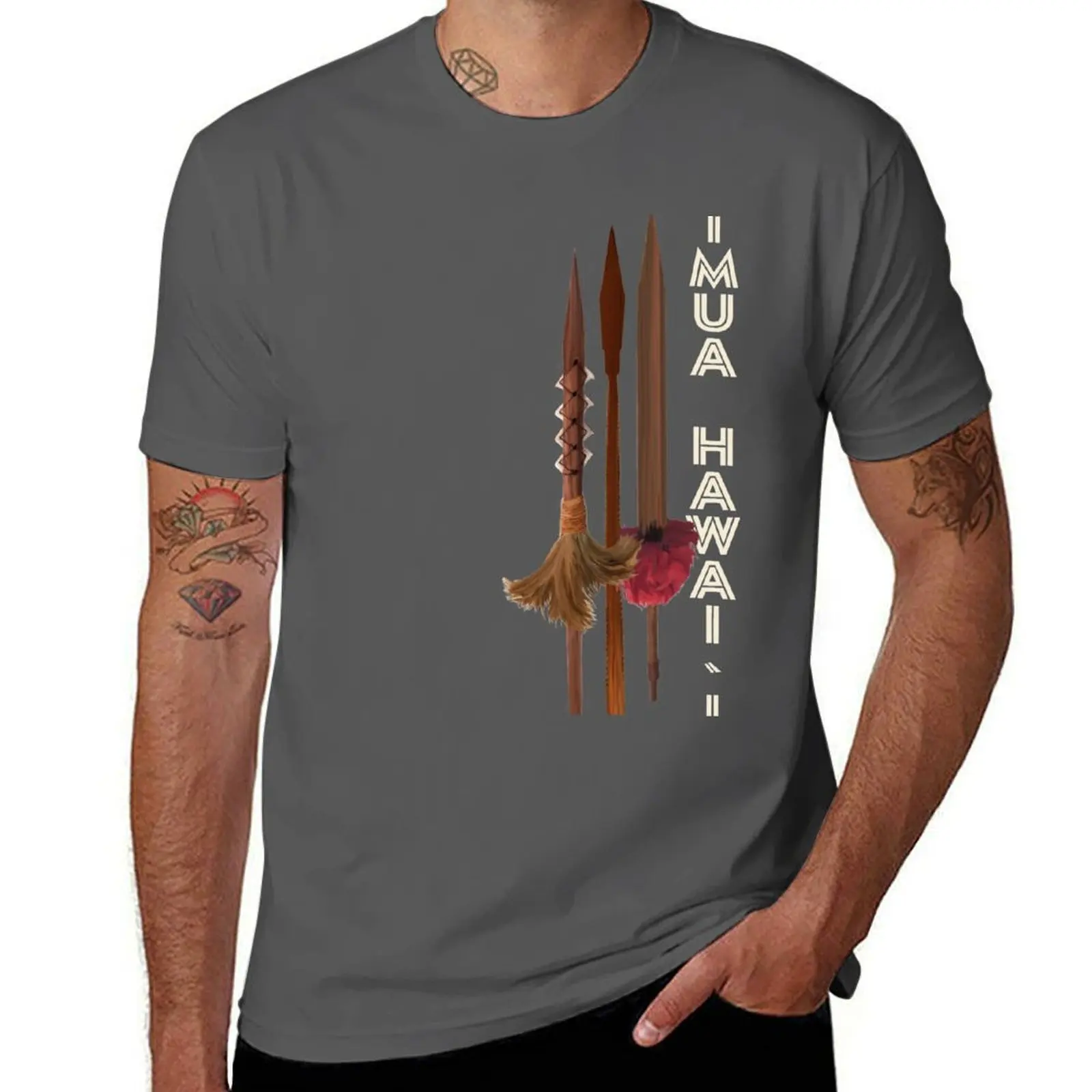

Hawaiian Spears -- IMUA Hawai`i Ihe Hawai`i Koa T-Shirt Festive Simple T-Shirt
