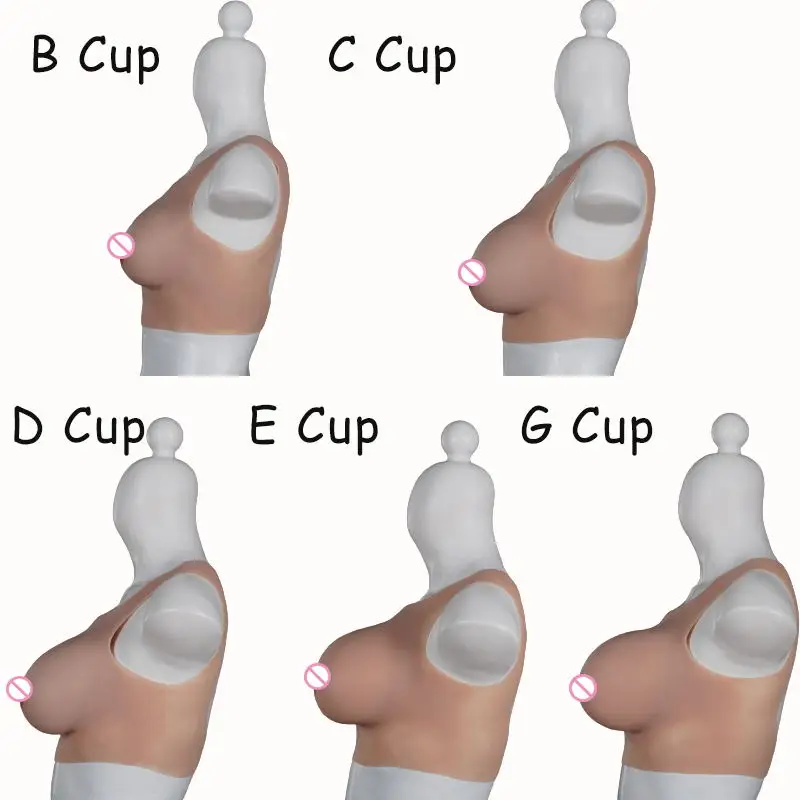 Silicone Fake Boobs B C D E G Cup Realistic Back Hollow out Chest Suitable for Summer Cosplay Costumes Drag Queen Sissy Pussy