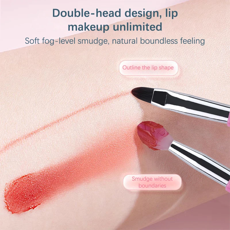 Organizer Tool Cosmetische spatelborstel 2-kops Multifunctionele siliconen lippenborstel Schoonheid Lippenstift Lipgloss Applicator Make-up