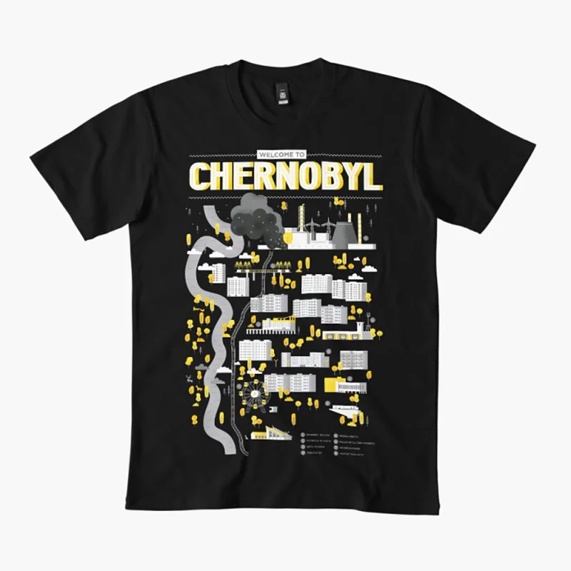 

to Chernobly 0306 Danger exclusion zone Nuclear disaster Retro gift t shirt Ghost City Pripyat Graphic Clothes