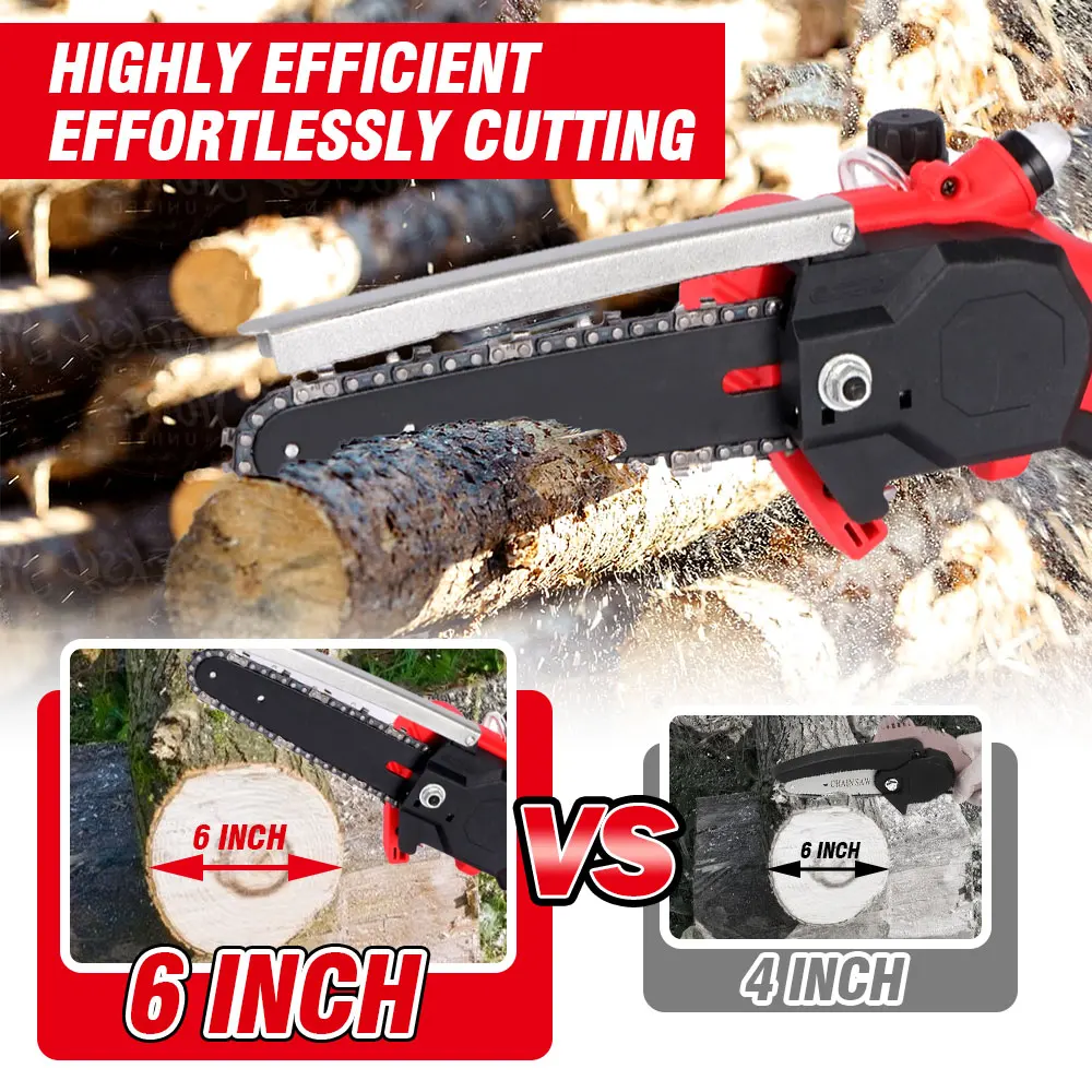 Onevan-マキタ18vバッテリー用のオイルポット付き6インチブラシレス電動チェーンソー,30000rpmの非常に簡単な木工ツール