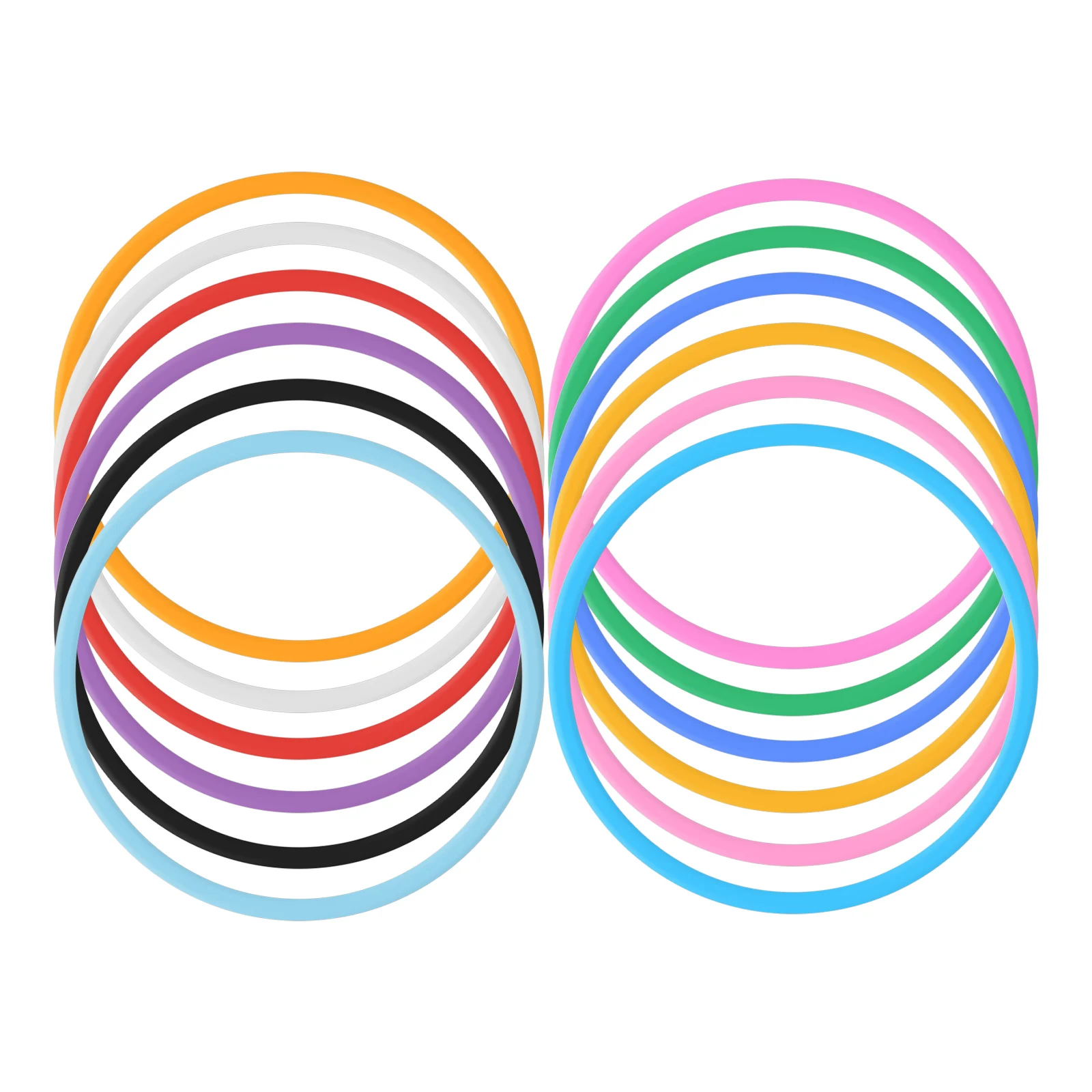 

12pcs Candy-Colored Silicone Bracelets Vibrant Jelly Handbands Events Parties Sports Wristbands Neon Accessories Lightweight