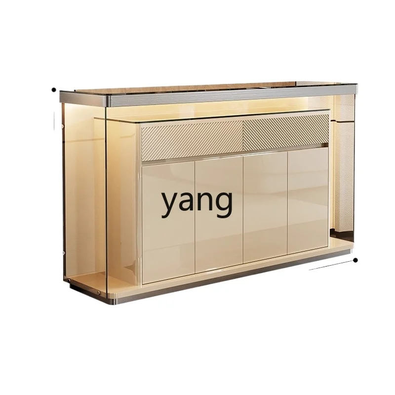 

TGF Italian light luxury dining side cabinet living room solid wood high-end entrance cabinet paint wall locker