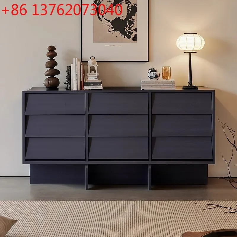 

French retro dining side cabinet household living room carved wall locker sofa back cabinet