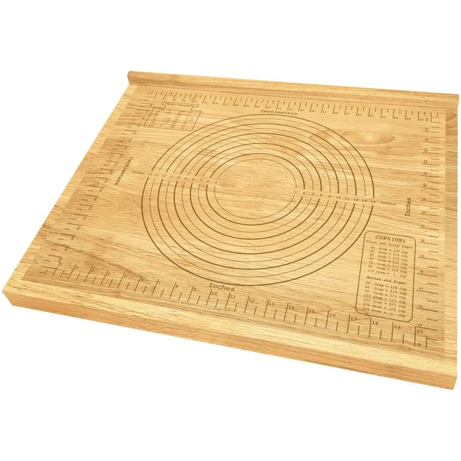 

Pastry Board with Measurement 23.5 x 19.5, Kneading Board Wood, Pastry Baking Board with Counter Lip
