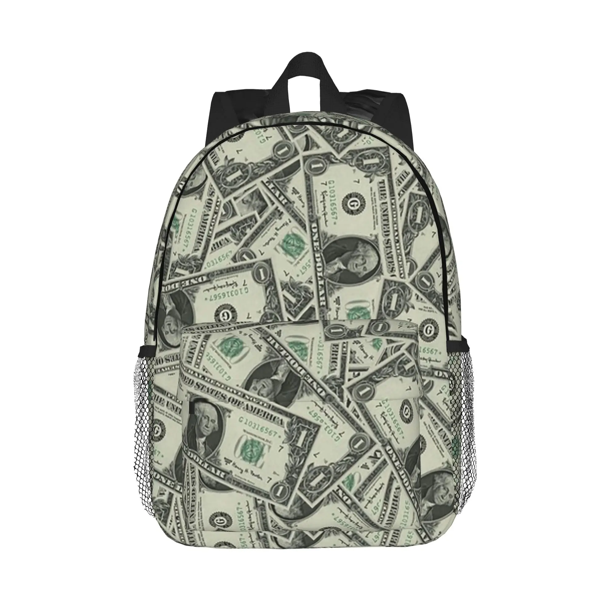 Money Dollars Bill Pattern Backpack Hot Sale Daypack Large Capacity Boys Girls BookBag Shoulder Bags for Men Women School Bag