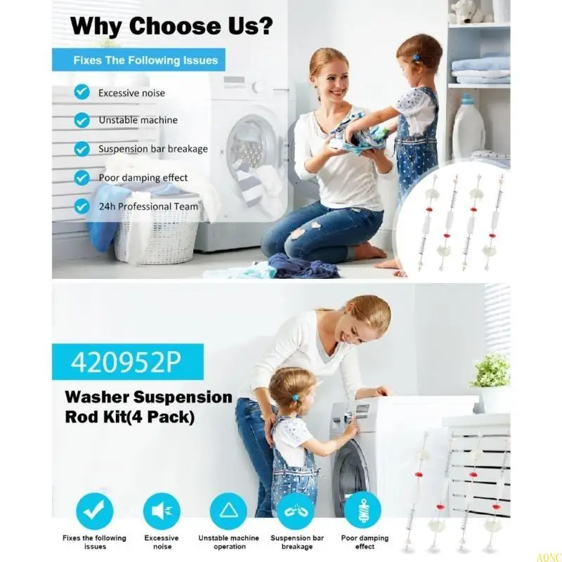 A0NC ABS Stabilizer Set Easy Setup Plastic Texture Suitable for Load Washers