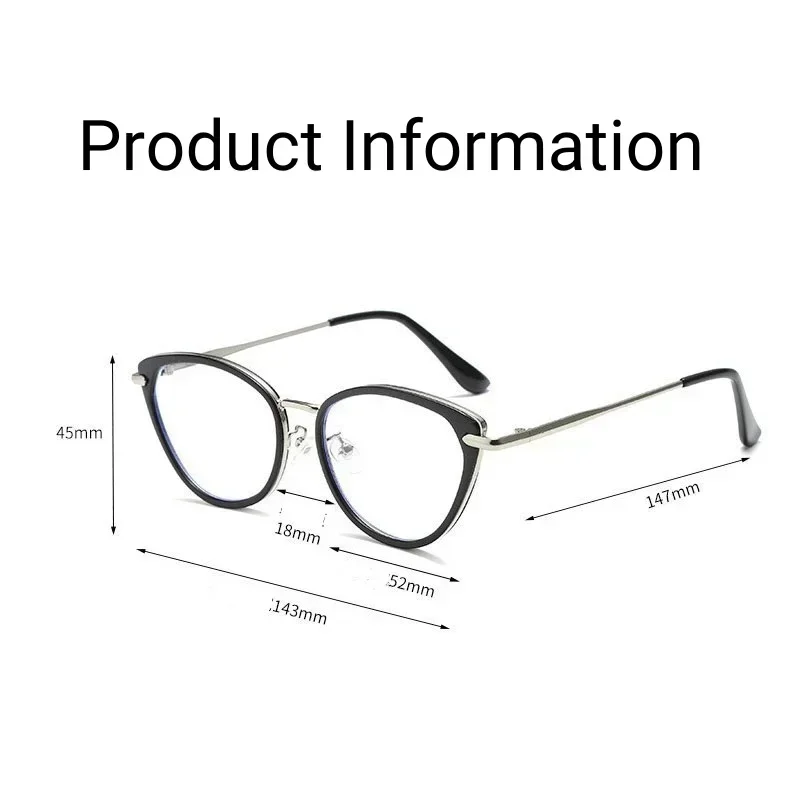 Fashion Computer Myopia Glasses 2025 Anti Blue Light Cat Eye Frame Eyeglasses Women Optical Prescription Glasses Minus Eyewear