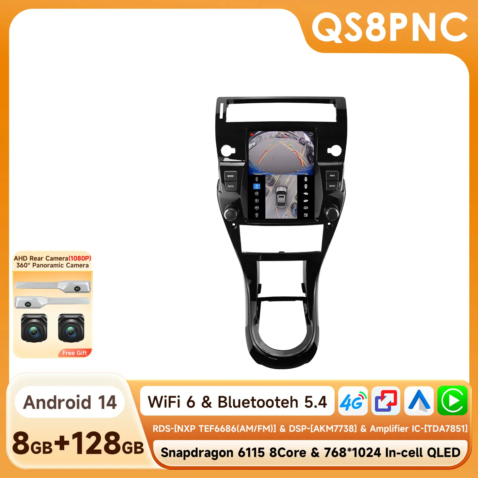 Hizpo 9.7" draadloze Carplay Android autoradio voor Citroen C4 C-Triomphe C-Quatre 2004 - 2012 navigatie GPS multimediaspeler stereo head unit