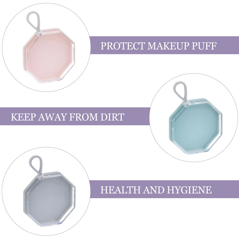 

9 Pcs Powder Puff Box Container Make up Sponge Loose with Makeup Boxes Case Storage Blender Travel Holder Holders Beauty