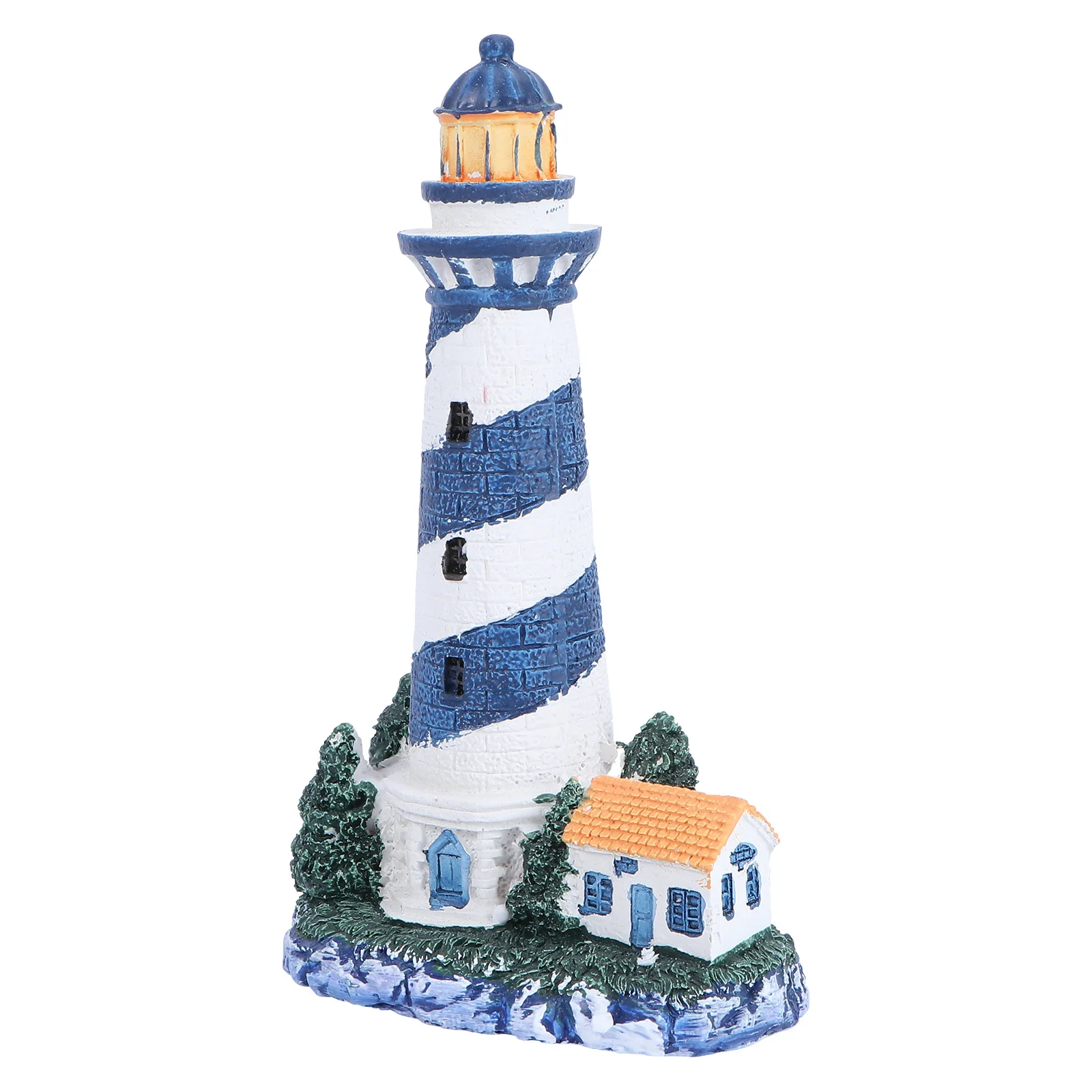 

Resin Lighthouse Desktop Adornment Blue Mediterranean Style Creative Ornament for Room Table Decoration