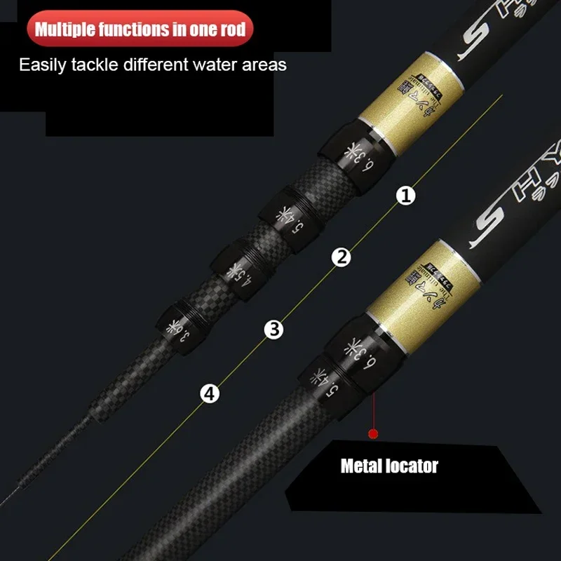 5.4M/6.3M/7.2M Adjust Position Super Light long Hard Carbon Fiber Hand Fishing Rod Telescopic Fishing Pole Stream Carp Rod