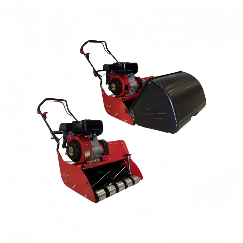 20 Inch Hand Push Reel Cylinder Mower with Petrol Engine for Lawn Golf Field Grass Cutting