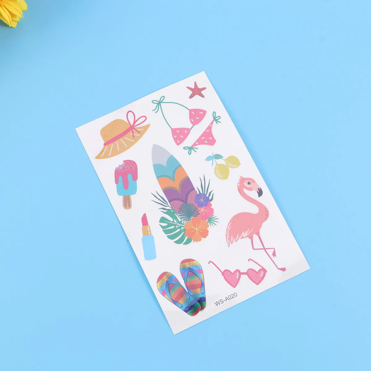 10-folhas-de-adesivos-de-tatuagem-temporaria-a-prova-d'Agua-e-resistentes-ao-suor-desenhos-animados-havaianos-para-festas-suprimentos-de-verao-para-praia-corpo-rosto-e-bochechas