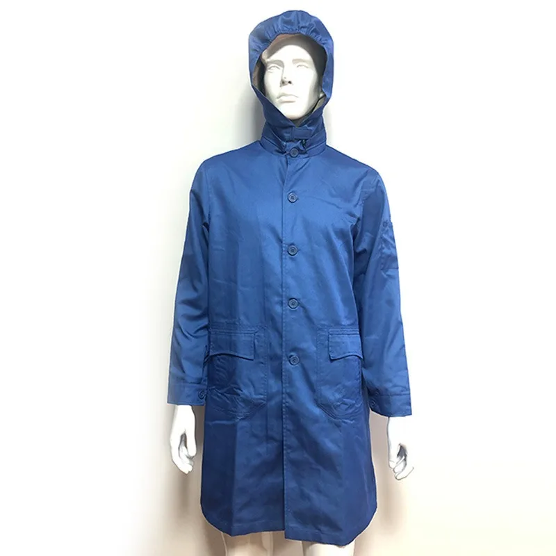 

100 type silver fiber microwave electromagnetic wave protective clothing coat with hat