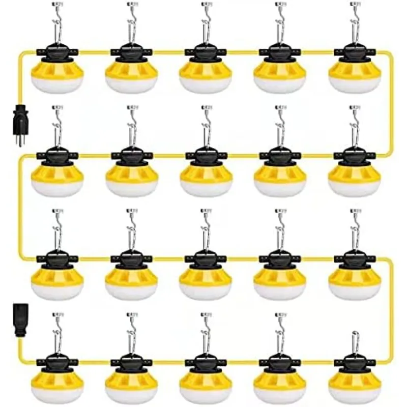 Construction String Lights, 200W 28000lm LED String Work Lights, Construction Temporary Lights, ETL Listed