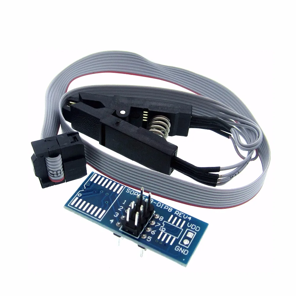 1pc SOIC8 SOP8 Test Clip For EEPROM 93CXX/25CXX/24CXX in-circuit programming on USB Programmer TL866CS TL866A EZP2010 Newest