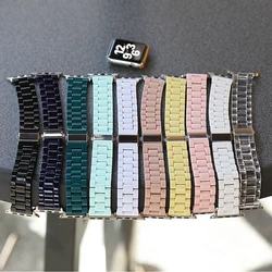 Acrylic Strap for apple watch band 40mm 44mm 41mm 45mm 49mm 38mm 42mm FOLDING CLASP correa bracelet iwatch series 7 6 4 3 se 8 9