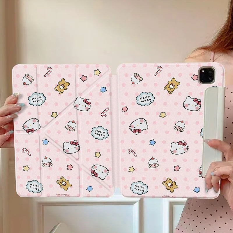 

Cute HelloKitty Ipad Case with Pen Slot IPad Pro 11th 10th 11in Air7/6 13in Air4/5 10.9in Acrylic Case 9th 10.2 6th 9.7in Cover