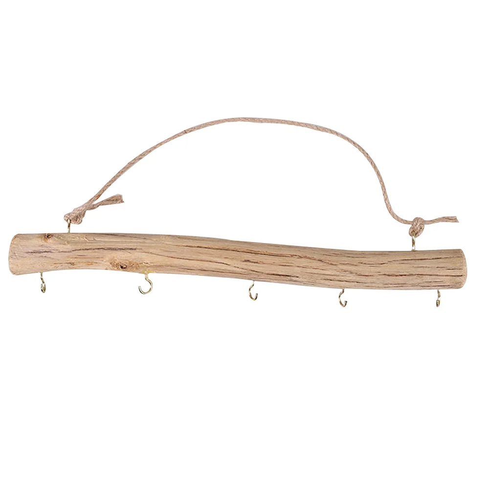 

Wooden Wall Decorative Hooks Handmade Rope Coat Hat Hanger Storage Rack