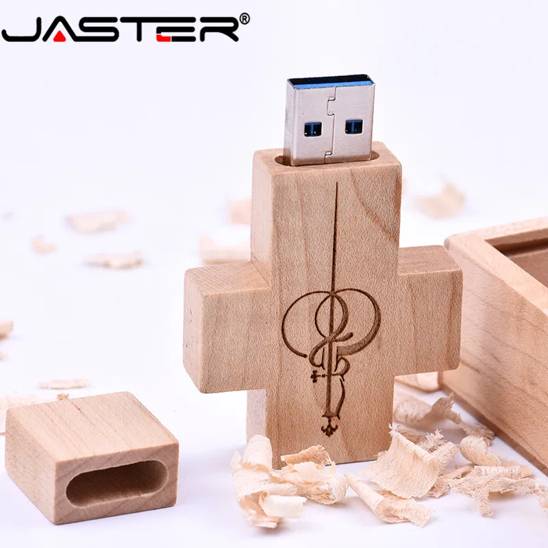 

JASTER USB 2.0 wooden pendrive wood Cross USB Flash Drive USB Momery stick 4GB 8GB 16GB 32GB 64GB U disk Crosses keychain gift