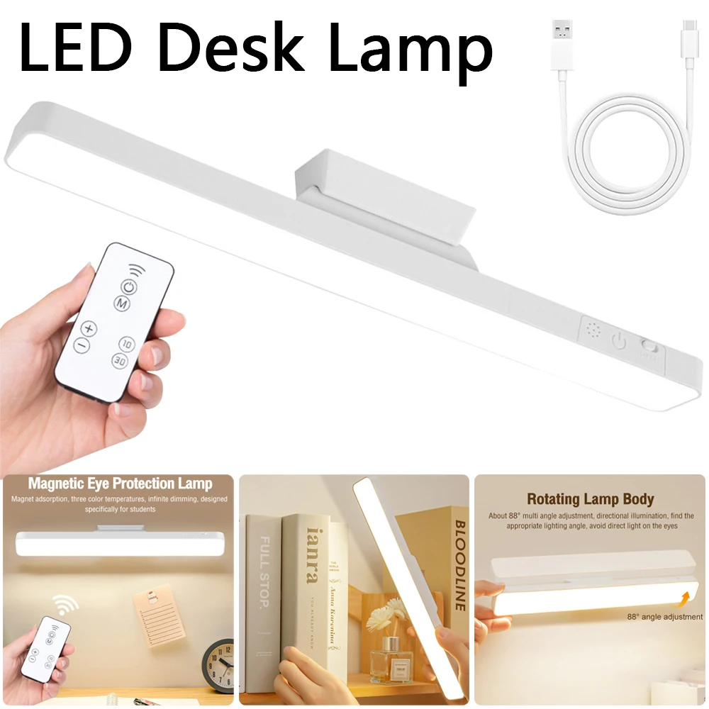 

LED Night Light Magnetic Desk Lamp USB Rechargeable 3 Mode Dimming Table Lamp Home Office Bedroom Bedside Reading Book Lights