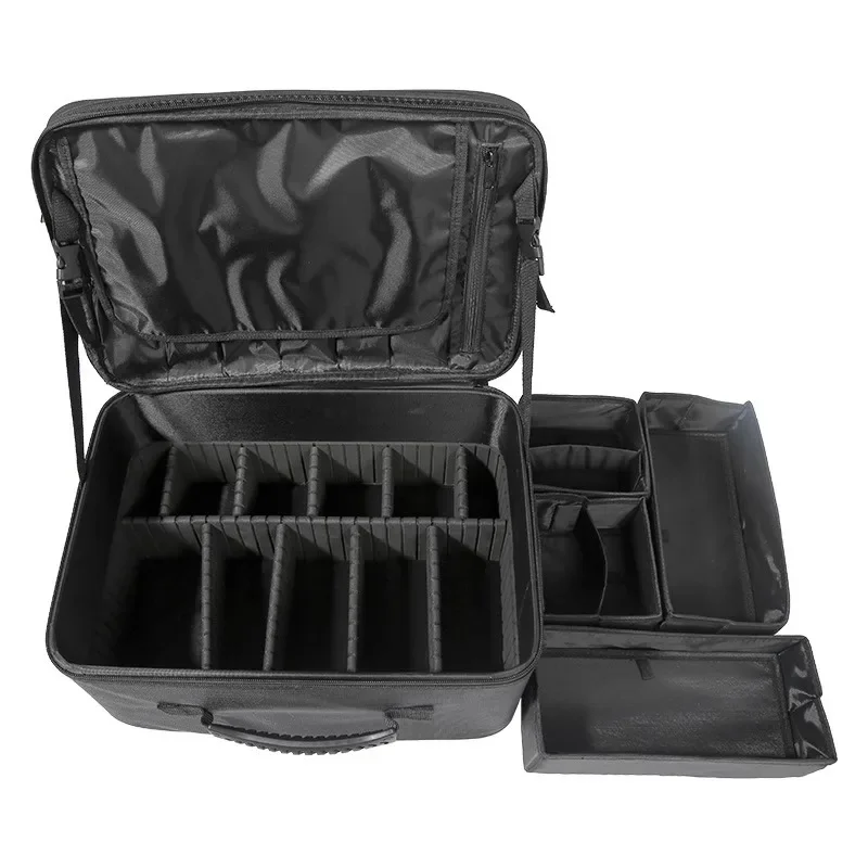 Makeup artist special baffle cosmetic bag, can carry double makeup bag